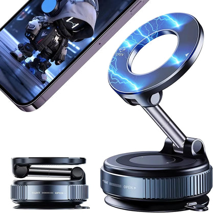 2026Upgraded Adjustable&Foldable Magnetic Car Mobile Phone Holder Hollow Out Design 360° Rotatable Zinc Alloy and ABS Material